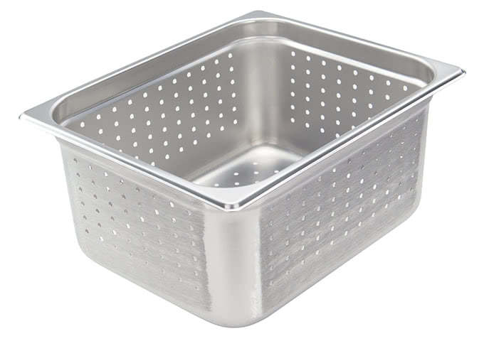 Adcraft PP-200H6 Half Size Stainless Steel Perforated 6" Steam Table Pan Adcraft