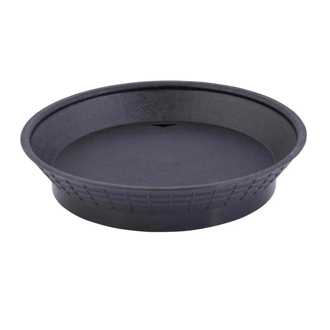 Tablecraft 15759BK Black Round Platter w/Base Tablecraft