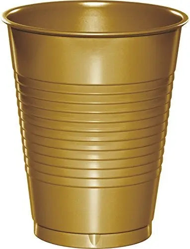 16 Oz Glittering Gold Disposable Plastic Cups