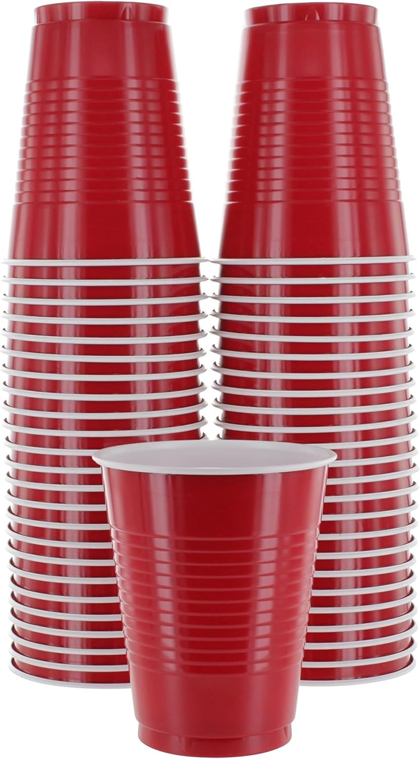 16 oz Red with White Interior Party Cup
