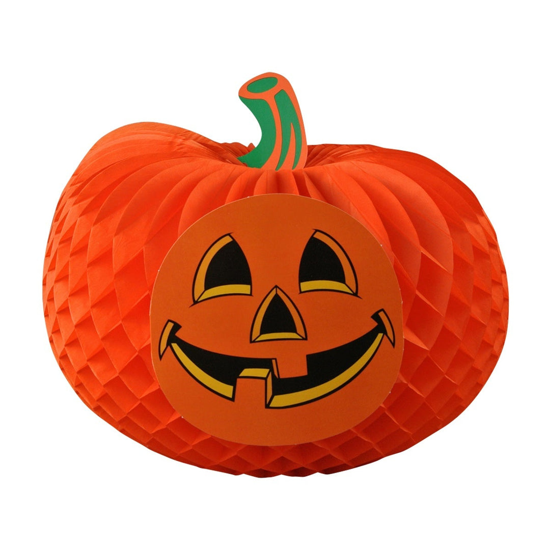 18" Tissue Pumpkin W/Jack O Lantern Face