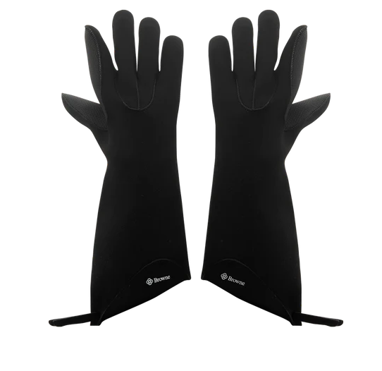 Browne Foodservice 5430502 15" Black FLXa-Prene 5 Finger Glove with Kevlar Stitching Browne Foodservice