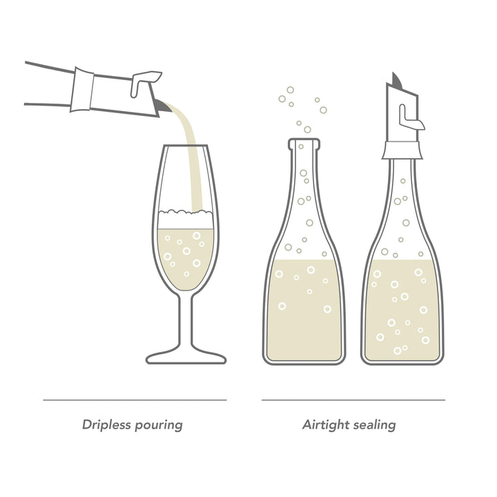 Vacu Vin 1880460 Champagne Saver/Pourer Black Vacu Vin