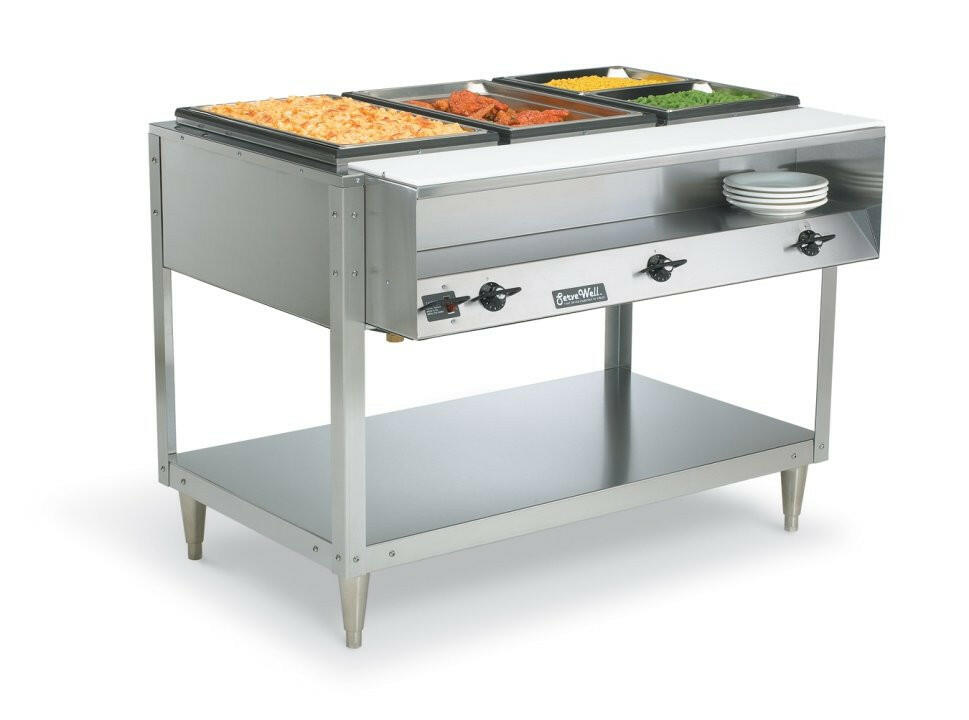 Vollrath 38103 Three-Well Servewell Stainless Steel Hot-Food Table 46"