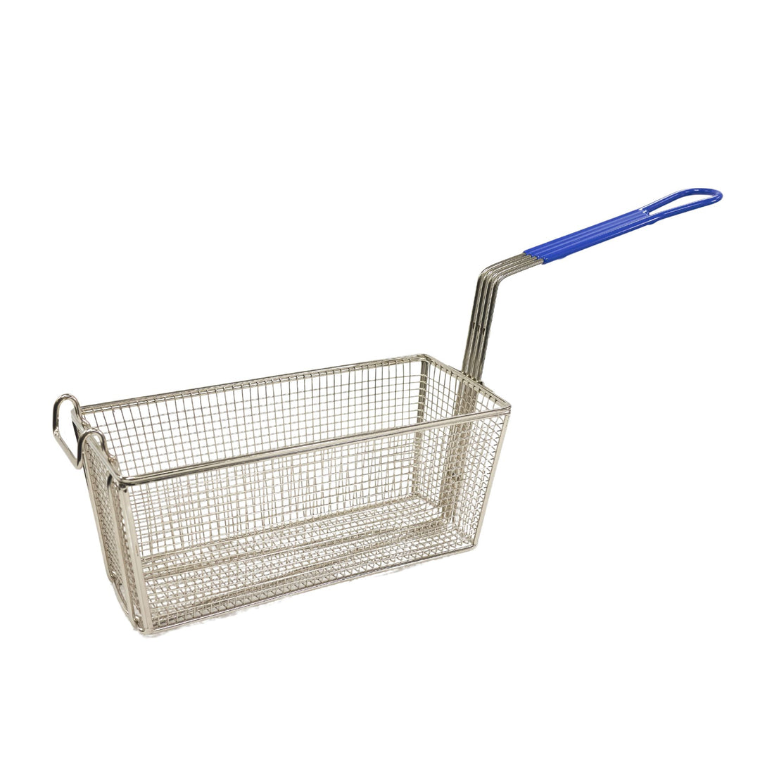Winco FB-20 Standard Front Hook Fry Basket - Blue Handle
