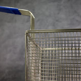 Winco FB-20 Standard Front Hook Fry Basket - Blue Handle