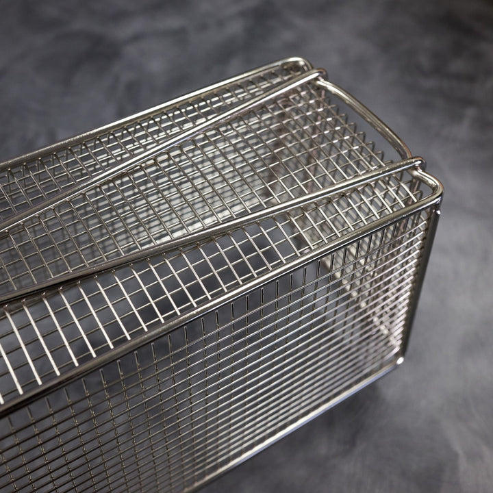 Winco FB-20 Standard Front Hook Fry Basket - Blue Handle Winco