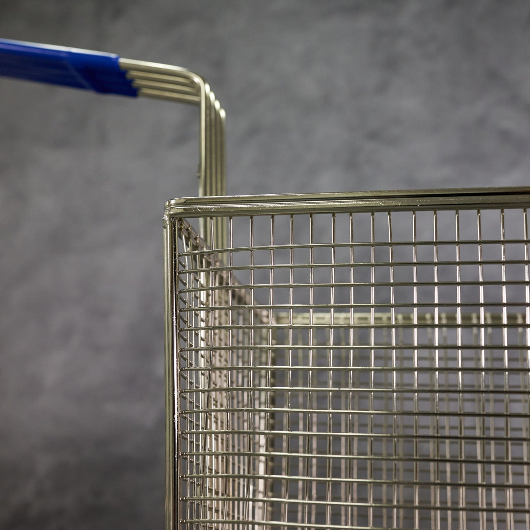 Winco FB-20 Standard Front Hook Fry Basket - Blue Handle Winco