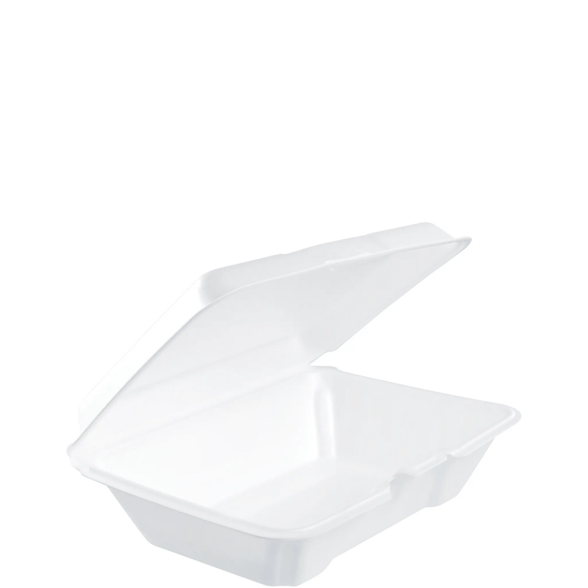Dart 205HT1 9x6x3 All Purpose White Foam Hinged Lid Containers -