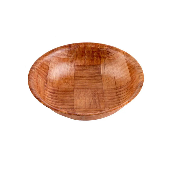Tablecraft 208 8" Round Woven Wood Bowl Tablecraft