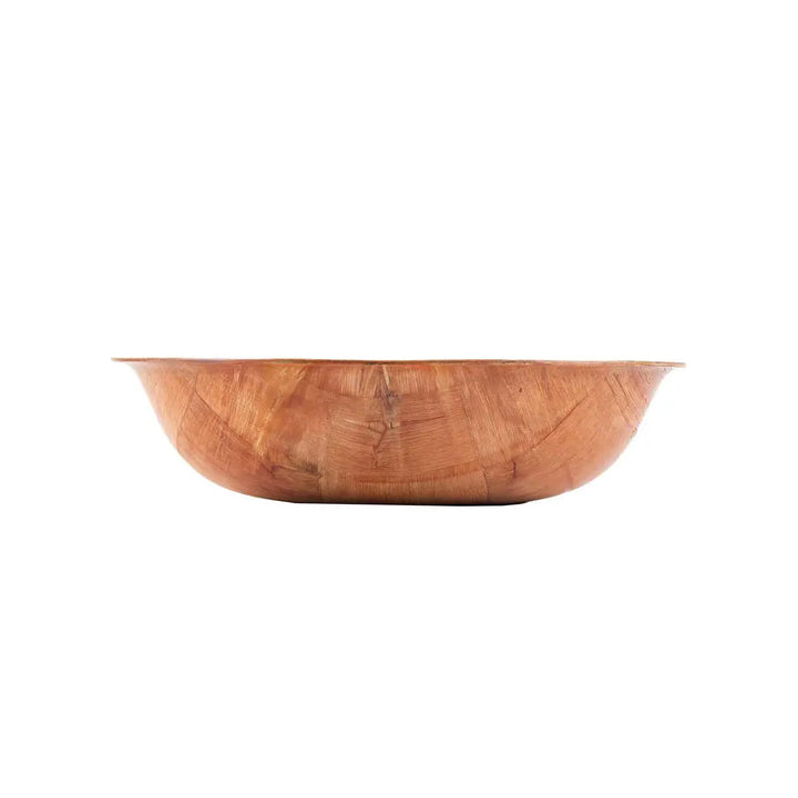 Tablecraft 208 8" Round Woven Wood Bowl Tablecraft