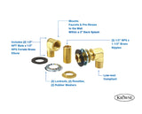 Krowne 21-190L Wall Faucet Mounting Kit, 1/2 NPT Brass, NSF