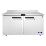 Atosa MGF8410GR 2 Door 60" Worktop Refrigerators with Backsplash