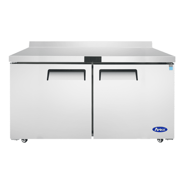 Atosa MGF8410GR 2 Door 60" Worktop Refrigerators with Backsplash Atosa