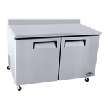 Atosa MGF8410GR 2 Door 60" Worktop Refrigerators with Backsplash