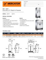 Mercator MF1 1 Door 23 Cu. Ft. Reach-In Stainless Steel Freezer