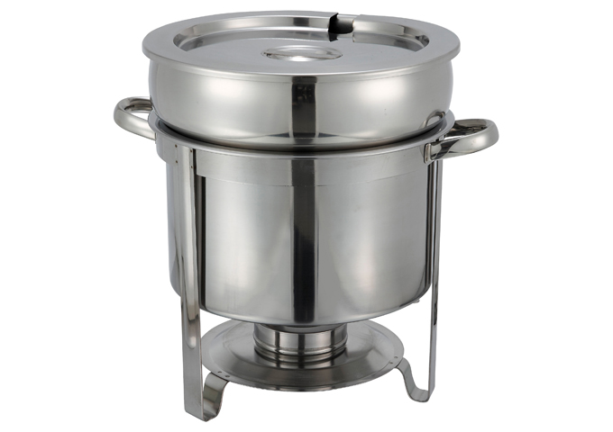 Winco 11 Quart Round Marmite Soup Chafer With Cover