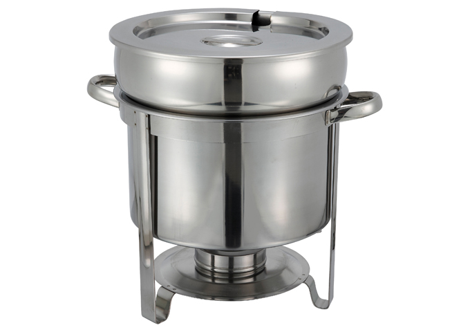 Winco 11 Quart Round Marmite Soup Chafer With Cover Winco