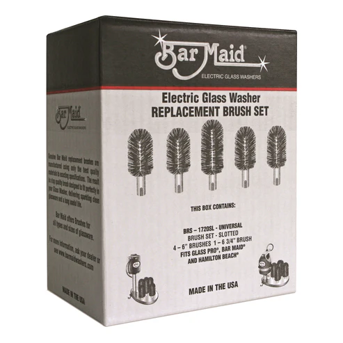 Bar-Maid BRS-1722 5 Piece Brush Set for Electric Glass Washer Bar Maid