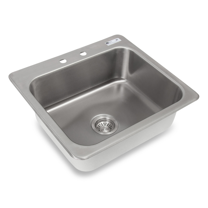 John Boos PB-DISINK282012 Drop-In Deck Mount 12" Deep Commercial Hand Sink with Basket Drain John Boos
