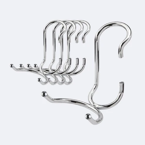Polehooks SPH650 Chrome C-Hook Shelf Pole Hooks 5/Pack