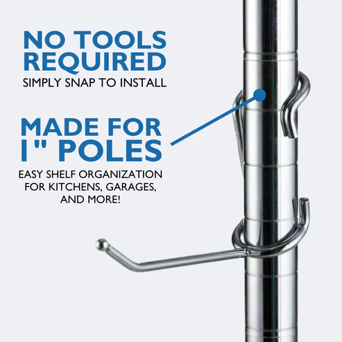 Polehooks SPH630 4" All Purpose Shelf Pole Hooks 5/Pack