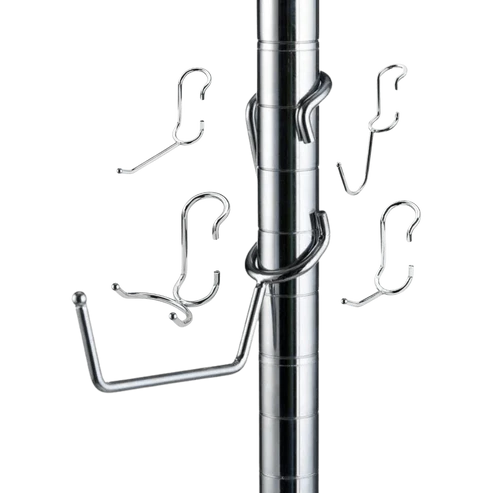 Polehooks SPH660 Chrome Variety Shelf Pole Hooks 5/Pack