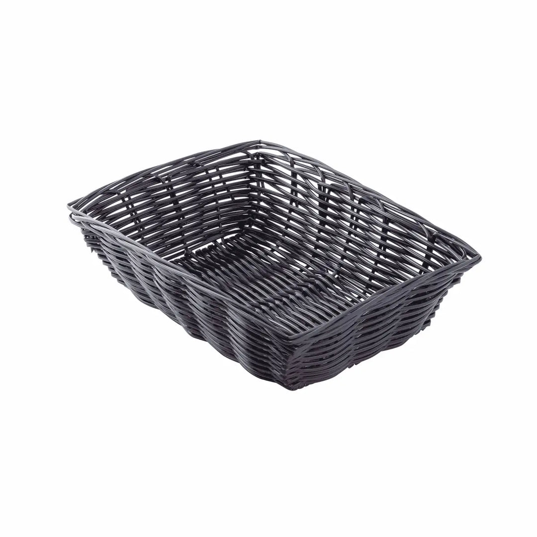 Tablecraft 2472 9X6X2.5 Rectangular Woven Basket Black Tablecraft