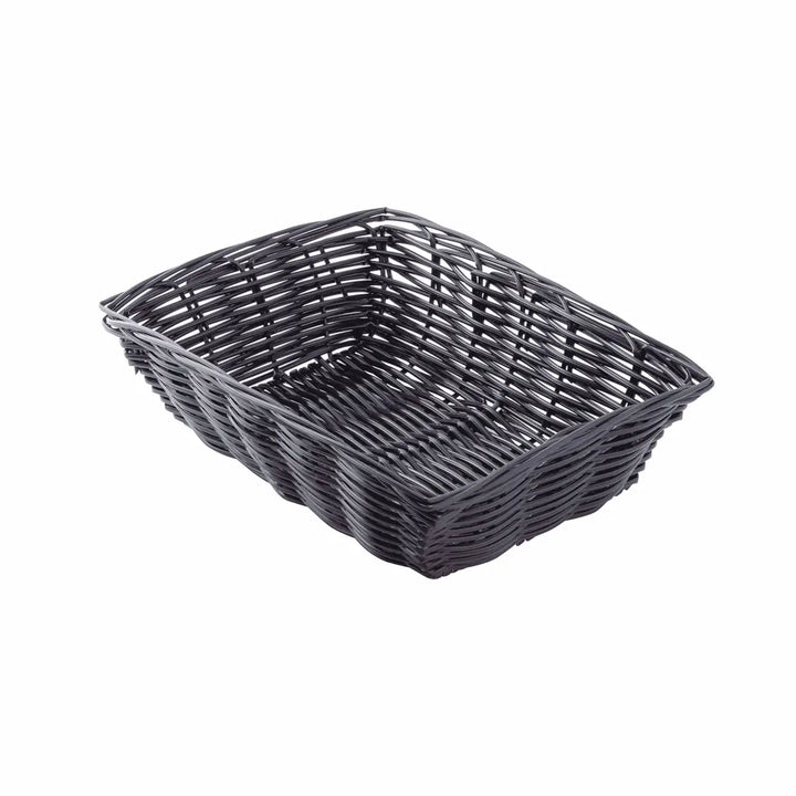 Tablecraft 2472 9X6X2.5 Rectangular Woven Basket Black Tablecraft