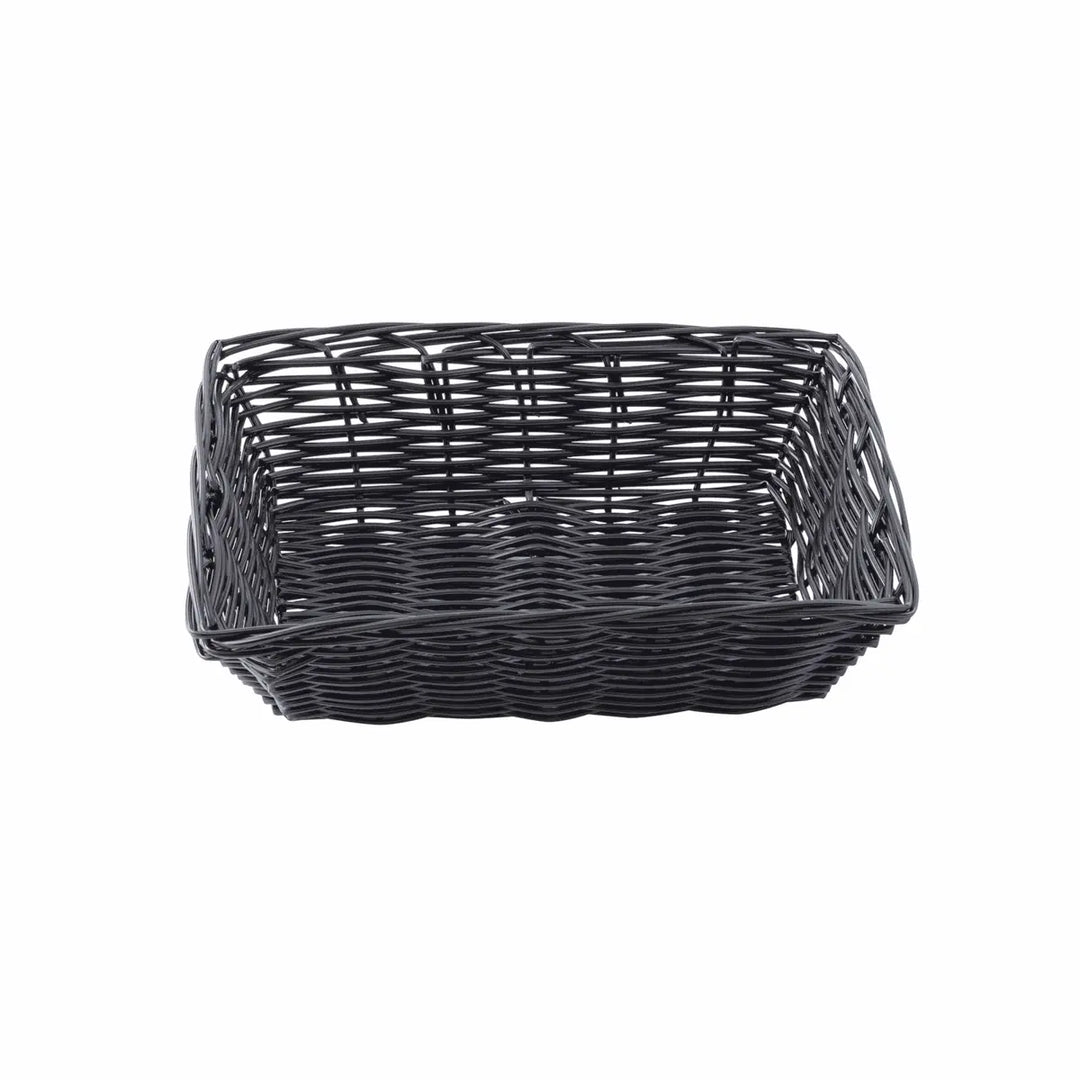 Tablecraft 2472 9X6X2.5 Rectangular Woven Basket Black Tablecraft