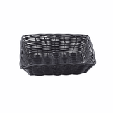 Tablecraft 2472 9X6X2.5 Rectangular Woven Basket Black