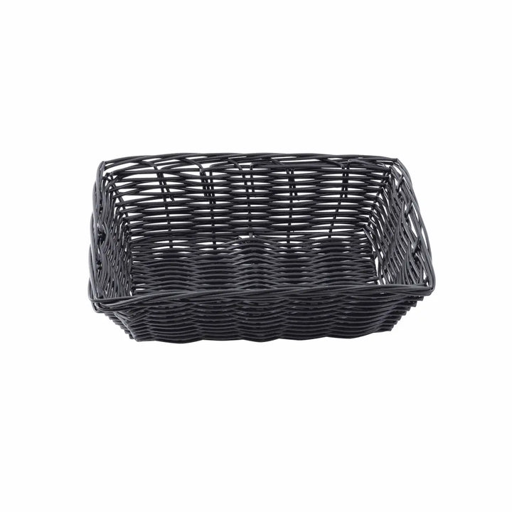 Tablecraft 2472 9X6X2.5 Rectangular Woven Basket Black Tablecraft