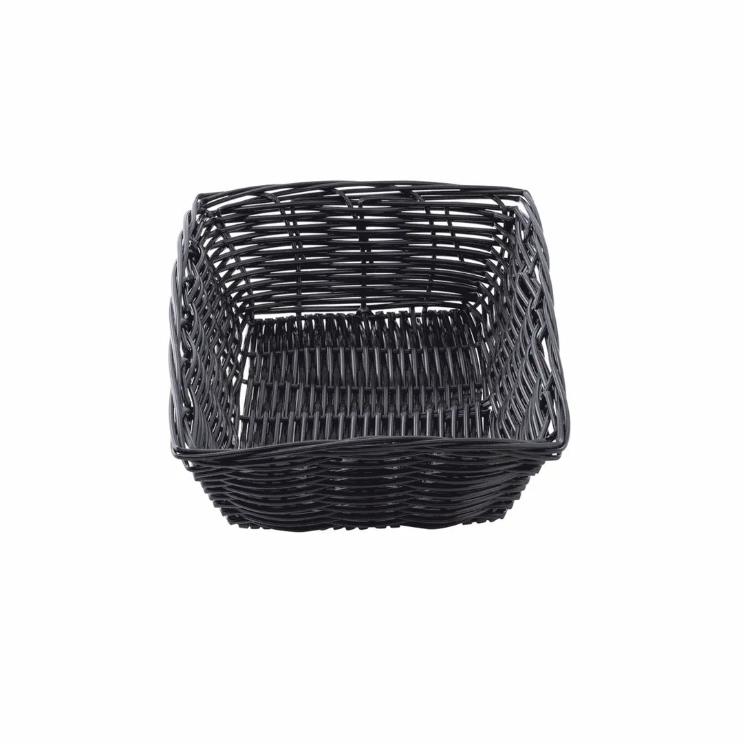 Tablecraft 2472 9X6X2.5 Rectangular Woven Basket Black Tablecraft