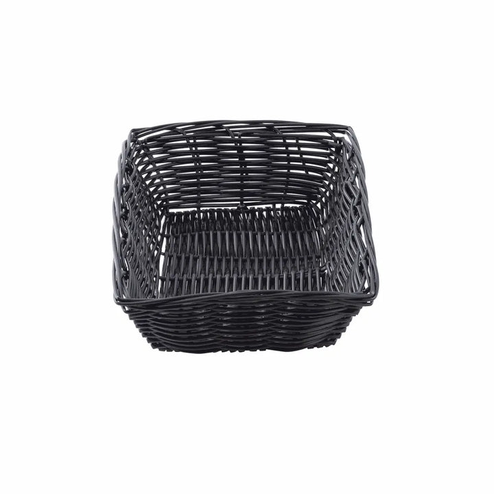 Tablecraft 2472 9X6X2.5 Rectangular Woven Basket Black Tablecraft