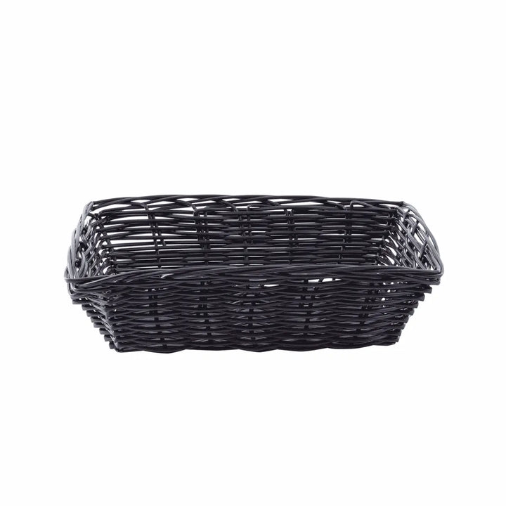 Tablecraft 2472 9X6X2.5 Rectangular Woven Basket Black Tablecraft