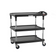 Metro MY1627-34BL myCart Plus Series 3-Shelf Height-Adjustable Utility Cart, Black