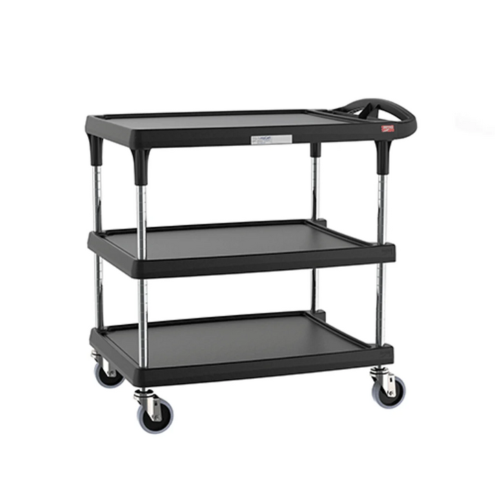 Metro MY1627-34BL myCart Plus Series 3-Shelf Height-Adjustable Utility Cart, Black Metro