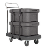Vollrath 1694 33.5" Flatbed Utility Dolly in Dark Gray with Casters and Straps