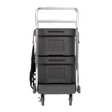 Vollrath 1694 33.5" Flatbed Utility Dolly in Dark Gray with Casters and Straps