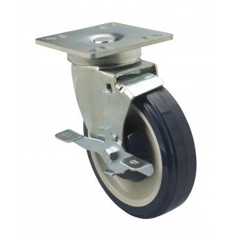 Focus FPCST5 Heavy Duty 5" Casters with with 4" Plate and Brakes, Set of 4