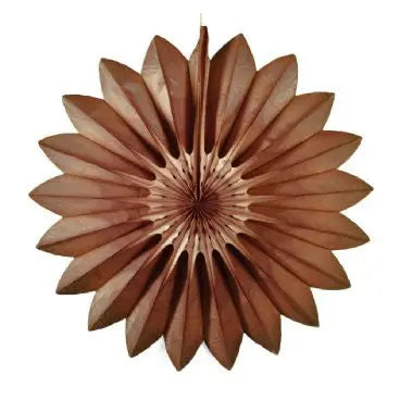 27" Brown Tissue Paper Fan