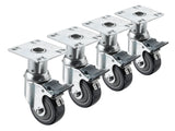 Krowne 28-114S Adjustable Height Universal Plate 3" Casters, Set of 4