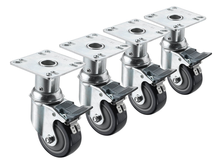 Krowne 28-114S Adjustable Height Universal Plate 3" Casters, Set of 4 Krowne