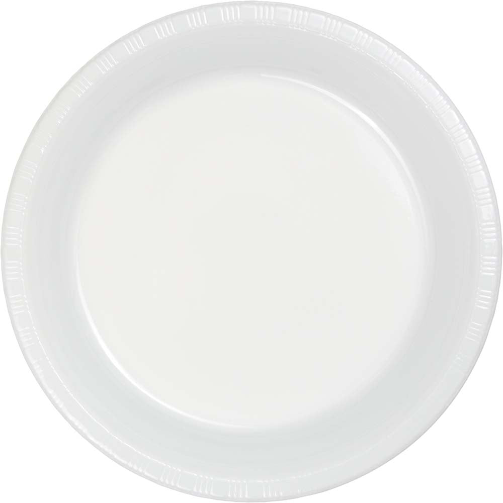 10" Round White Plastic Plates