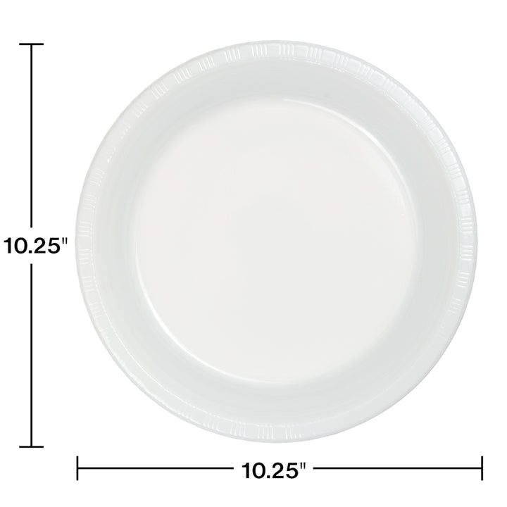 10" Round White Plastic Plates