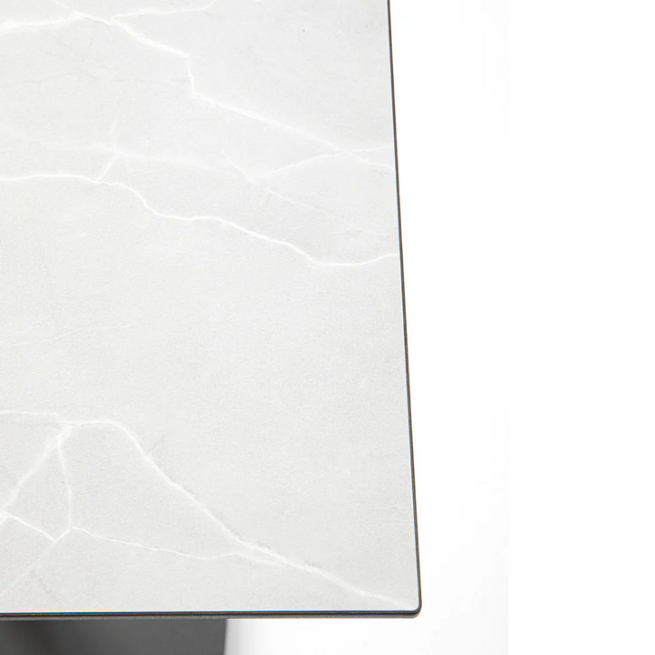 Grosfillex US32H790 Kandia Gray Marble 32" x 32" HPL Compact Tabletop Grosfillex