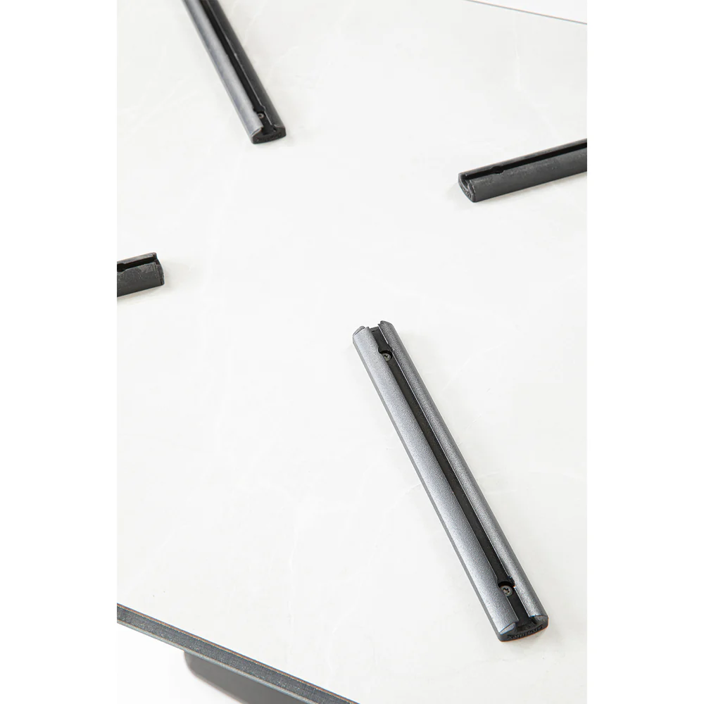 Grosfillex US32H790 Kandia Gray Marble 32" x 32" HPL Compact Tabletop Grosfillex