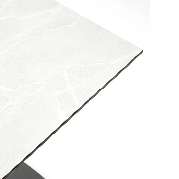 Grosfillex US32H790 Kandia Gray Marble 32" x 32" HPL Compact Tabletop Grosfillex