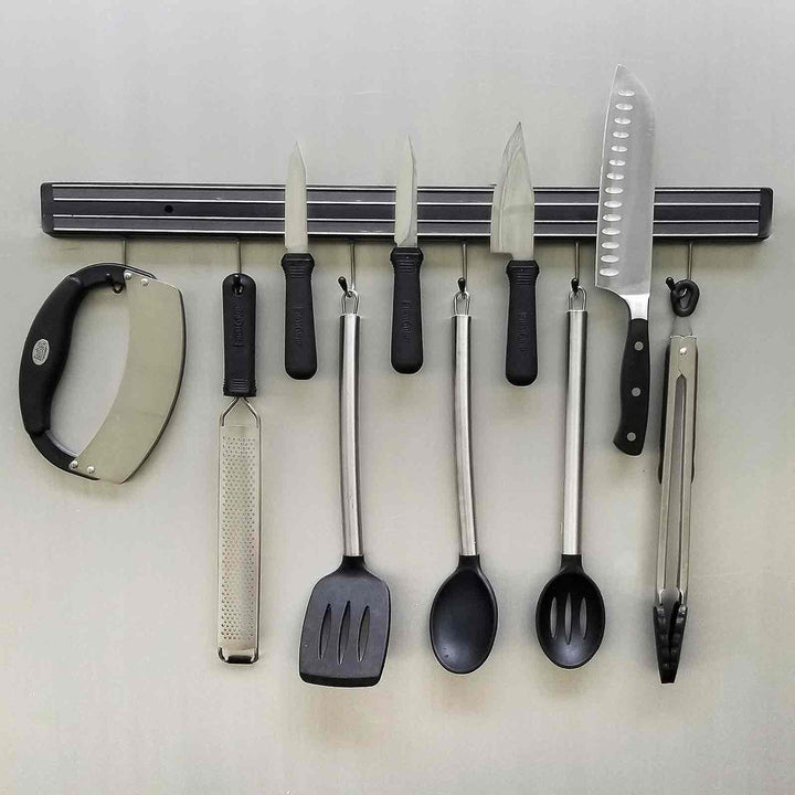 Tablecraft 2924P 24.375" x 1" Black Magnetic Knife Holder Tablecraft