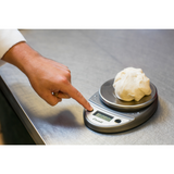 San Jamar SCDGP11M 11# x 0.1 Oz Round Professional Digital Scale Metallic